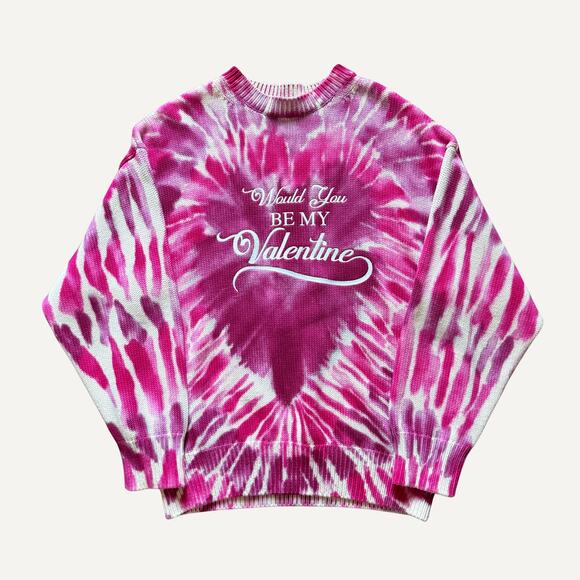 Size XS - Balenciaga 2021 Unisex Valentine Tie-Dye Pink Knit - Picture 1 of 4